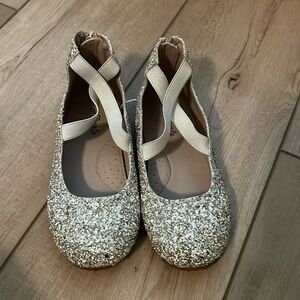 Size 13 a bear co. Gold Glitter Ballerinas